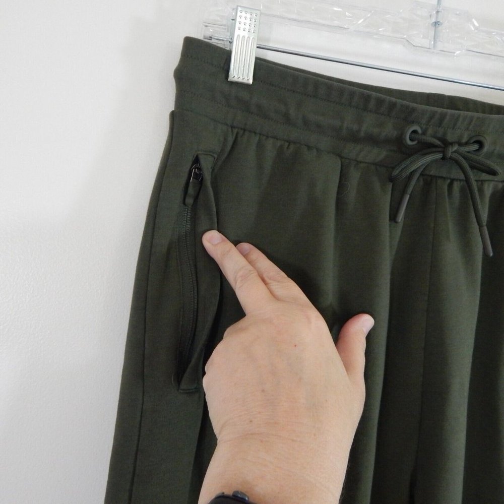 GYMSHARK pants power joggers high waist logo pockets sweatpants olive green L - Picture 3 of 8